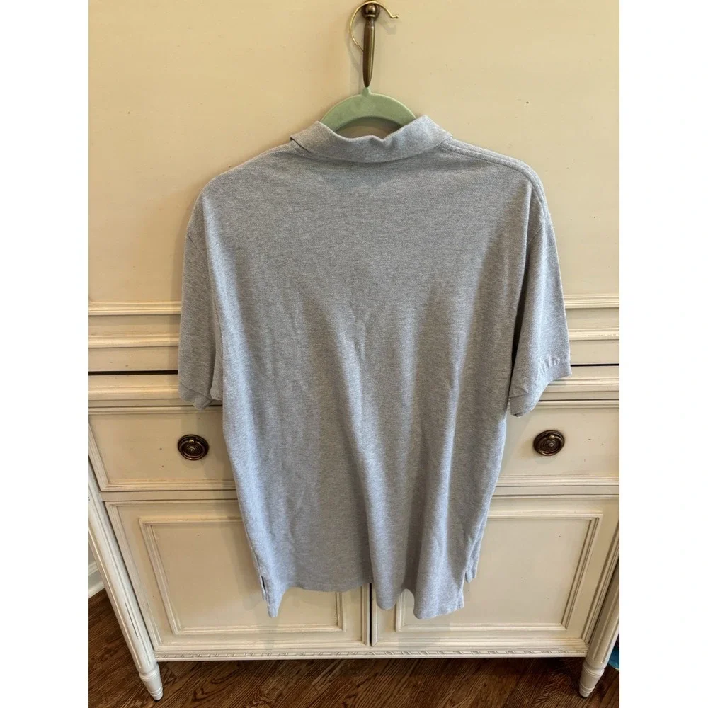 Polo Ralph Lauren Gray Short Sleeve Polo‎ Logo Large 100% Cotton